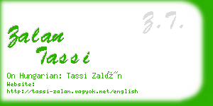 zalan tassi business card